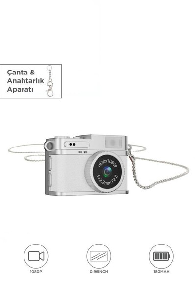 Başkenttekno Dijital Fotoğraf Makineleri Video Kamera Mini Anahtarlık 1080P C...