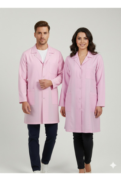 temex PEMBE SAYA ÖNLÜK UNİSEX ÖNÜ ÇITÇITLI GÖMLEK İŞÇİ KIYAFETLERİ UZUN KOLLU...