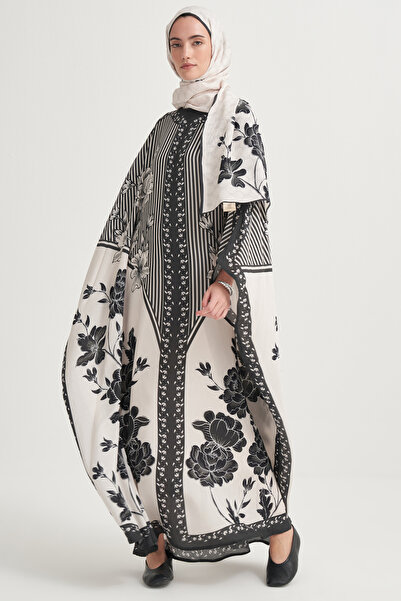 carell Novera Floş Kaftan Krem