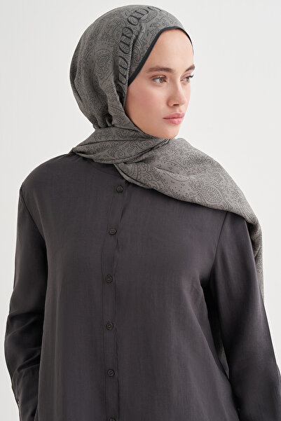 carell Elenora Monogram Floş Şal Gri