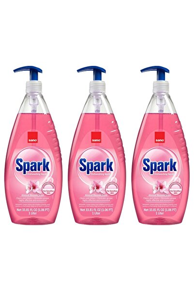 Sano SET 3 PIECES - Spark Almond Scented Liquid Hand Soap with Pump Dispenser...