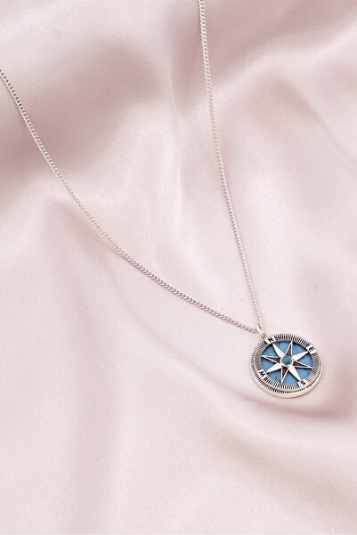 Fossil Men Silver Tone Brass Pendant Necklace, Silver