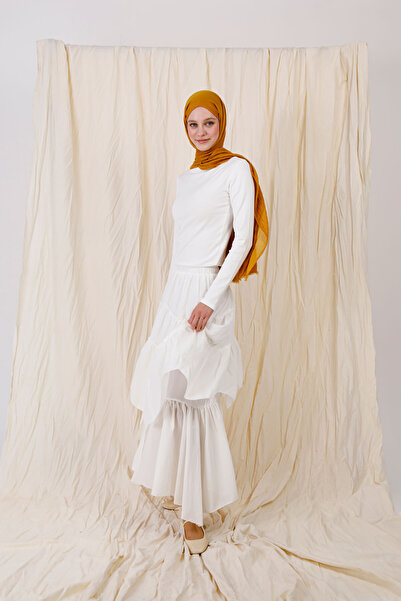 FENZA SCARF Șal din bambus de culoare muștar