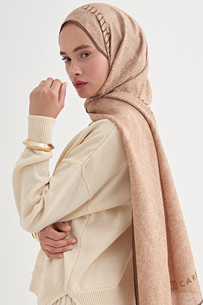 carell Elenora Monogram Floş Şal Sütlü Kahve