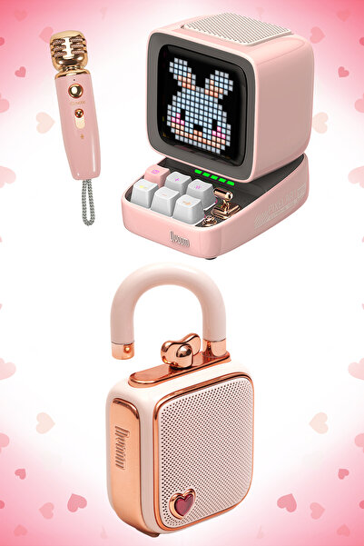 DIVOOM Ditoo-5M Karaoke Mikrofonlu Bluetooth Hoparlör ve Ses Kayıt Özellikli ...