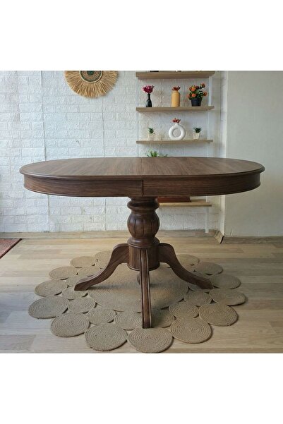 silla Concept Baba Ayaklı Masa Ahşap Oval Koyu Ceviz Renkli Açılır Masa (BOY ...