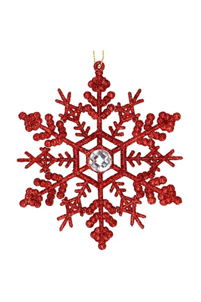SERSIMO Snowflake Christmas tree decoration with crystal, set of 2 pieces, 12...