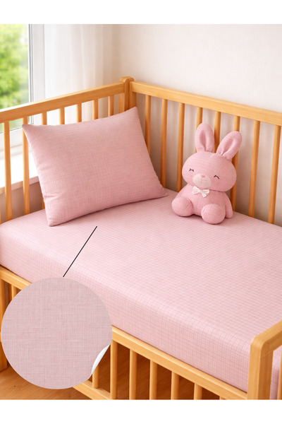 Ozz Baby 100% قطن، 1 قطعة ملاءة سرير مطاطية (70×120×16 سم) 1 غطاء وسادة و1 بط...