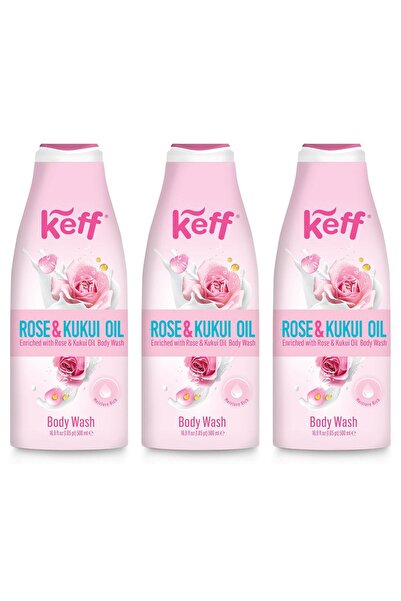 Sano SET 3 BUCĂȚI - Gel de duș hrănitor cu ulei de trandafir și kukui Keff 500ml