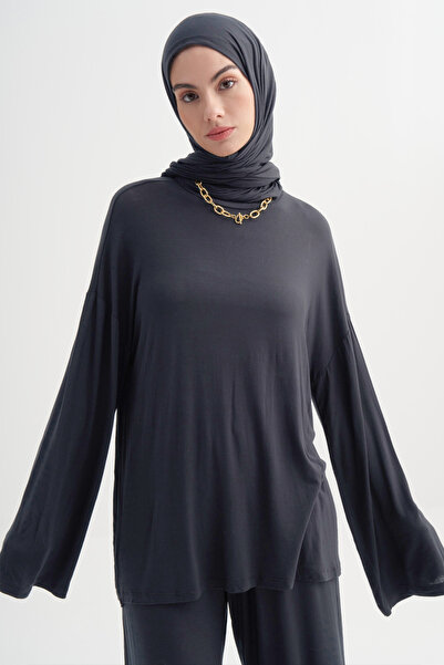 carell Micro Modal Tunik Antrasit