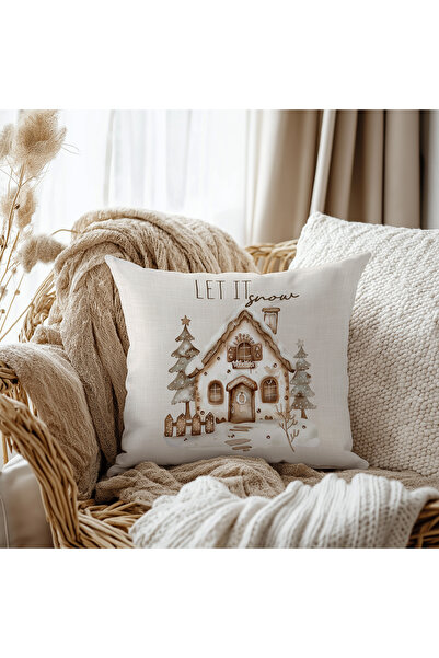 Evmila Let It Snow Φιγούρα Ψηφιακής Εκτύπωσης Βελούδινο Κάλυμμα Μαξιλαριού Δι...