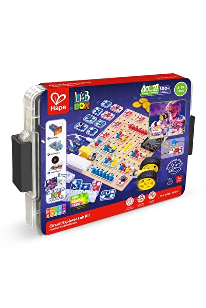 Hape Jucarie Labbox - Circuit Explorer Lab Kit, 100+ experimente (76 piese), ...