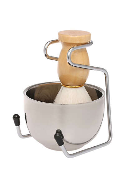 HALAMODO Manual Shaving Kit Silver/Brown 13x8x9centimeter