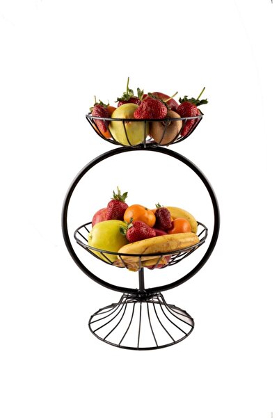 ozbience Modern 2 Katlı Metal Meyvelik, Şık ve Dayanıklı Tasarım