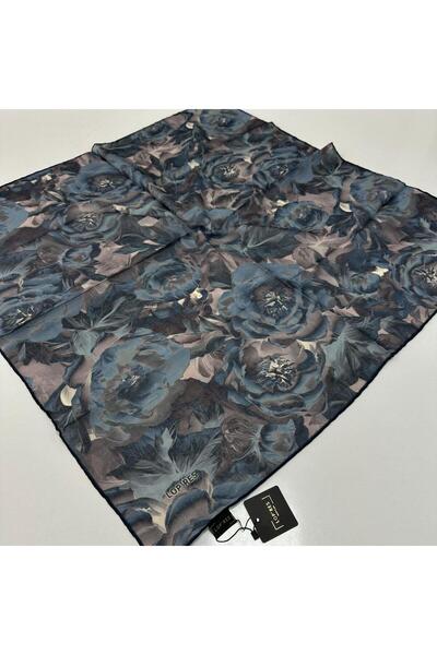 LOPRES وشاح قطني ناعم من لوبريس، سلسلة أزرق داكن LDN9310