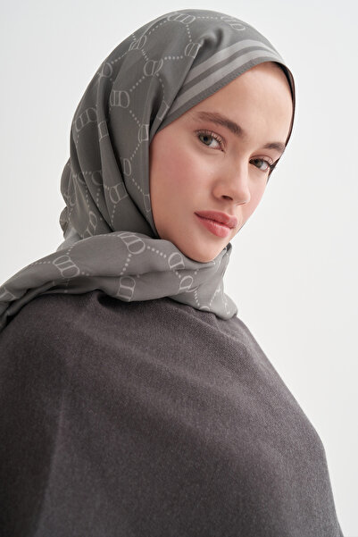 carell Grace Monogram Floş Şal Gri