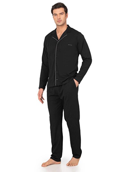 Pierre Cardin Men's 100% Cotton Buttoned Long Sleeve Boxed Dowry Pajama Set –...