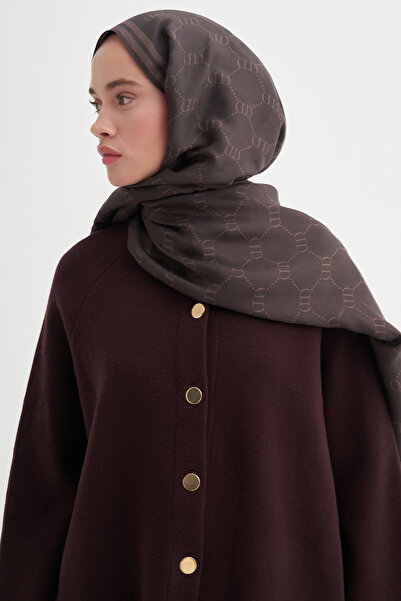 carell Grace Monogram Floş Şal Mocha