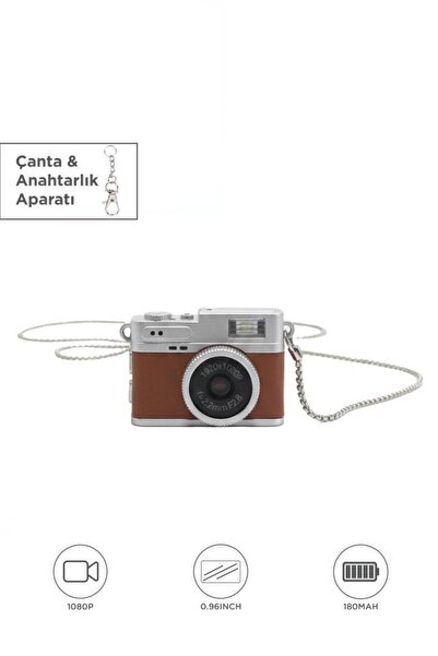 Başkenttekno Dijital Fotoğraf Makineleri Video Kamera Mini Anahtarlık 1080P C...