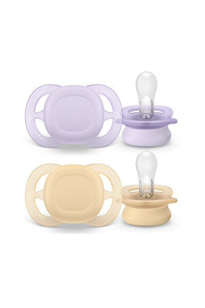 Philips Suzete Avent Ultra Strat, 0-2 luni, 2 bucăți, violet/portocaliu, SCF0...