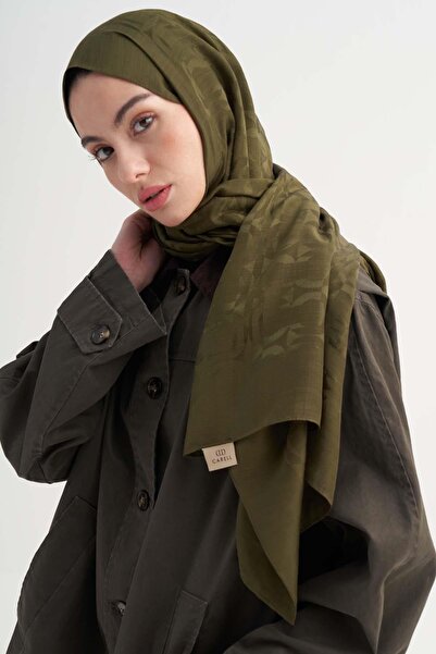 carell Blok Desen Rina Floş Jakar Şal Haki