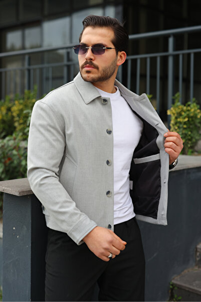 BASEL.CO Sporty Stylish Comfortable Fabric Buttoned Seasonal Jacket