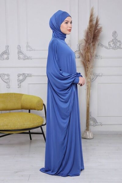 Mercan Hijab فستان صلاة من القطن الممشط بأكمام الخفاش