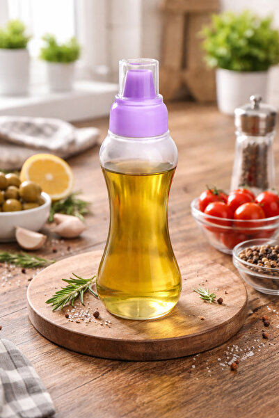 Homerest 450ml Şeffaf Sos Şisesi, Renkli Kapak Plastik Sos Şişesi, 450ml Plas...