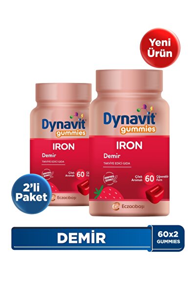 Dynavit Gummies Iron 60x2 Çiğnenebilir Form - Aile Boyu Kullanım – Demir - En...