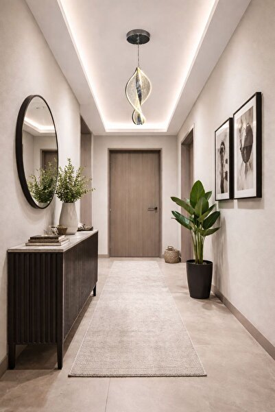 EROL AVİZE BURGU Gümüş Tekli Modern Üç Renk Ledli Avize