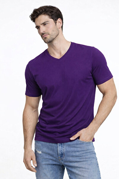 zs zaos fashion Ανδρικό μπλουζάκι με λαιμόκοψη V, λεπτή εφαρμογή, βαμβακερό, ...