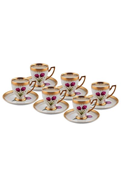 ROY KING ALTIN İŞLEMELİ 6 KİŞİLİK TÜRK KAHVESİ FİNCANI