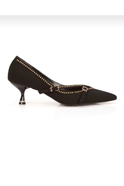 BARIŞ AKBULUT Staple Detailed Belted Satan Short Heel Stiletto