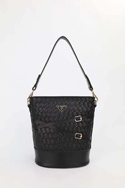 NOTHING Women's Braided Black Belt Detailed Bucket Model Hand Shoulder and Cr...