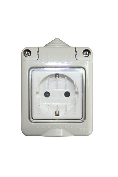 Elvon Priza simpla PT pentru exterior, 16A, grad protectie IP55, cu capac