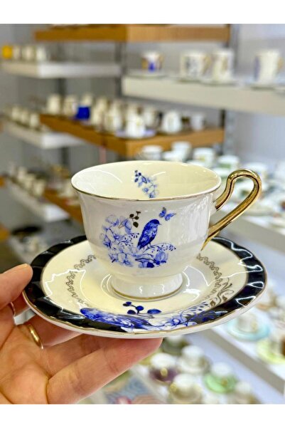 ROY KING PAULINA MAVİ TEK KİŞİLİK TÜRK KAHVESİ FİNCANI DESEN1