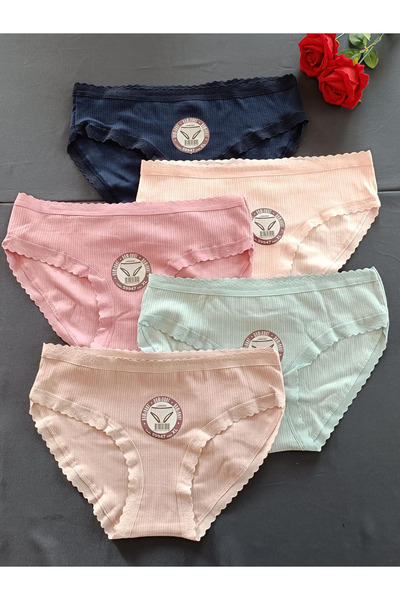 Dominant Midnight Soft Ribana 5'li Bikini Kadın İç Giyim Büyük Beden Külot-RE...