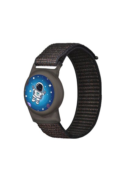 OEM Kids Black Nylon/TPU Strap Compatible with Apple AirTag