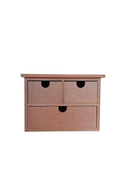 st koleksiyon hobi antika Mdf 3-Drawer Multi-Purpose Decorative Box