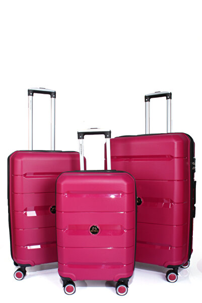 Fiyaka Monako tekerlekli kırılmaz valiz 3'lü set bavul MÜRDÜM