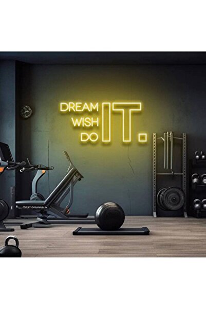 dekoraven Dream It Wish It Do It Neon Tabela | Motivasyon & Gym dekorasyon(70...