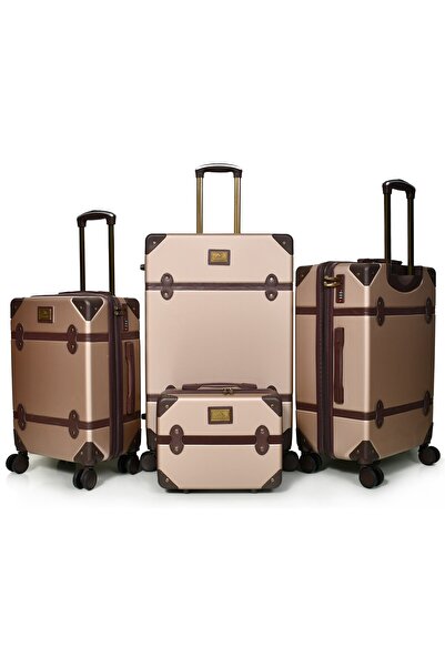 MORANO Classic Murano 4-piece suitcase set with spinner wheels and security l...