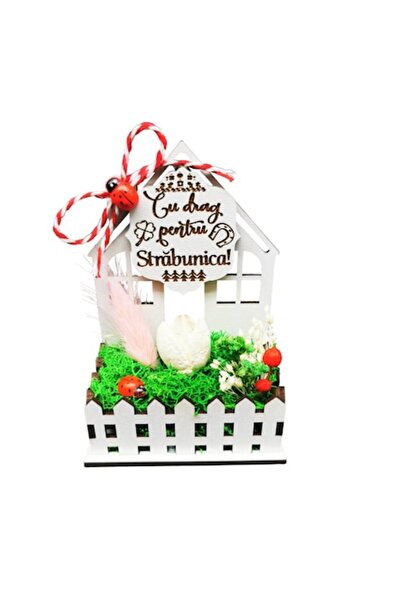 OEM Martisor with lichens and natural flowers for Great-Grandma - Spring Cottage