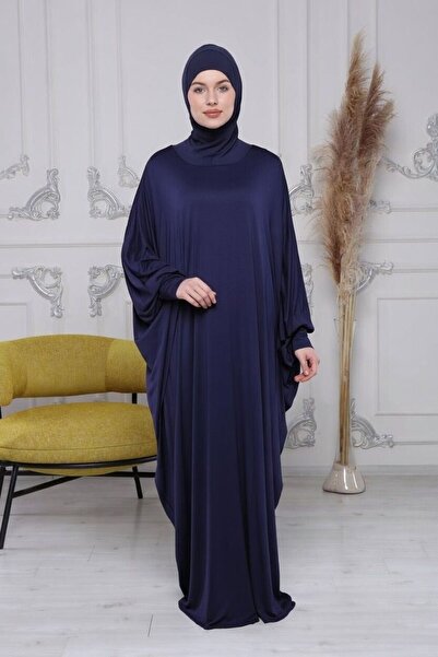 Mercan Hijab Yarasa Kollu Penye Namaz Elbisesi