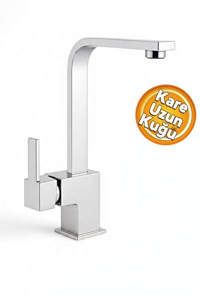 Sdk NO:4003 Kare Uzun Kuğu Eviye Bataryası Krom Uzun Kuğu