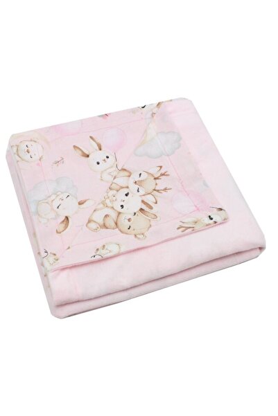 PRICHINDEL Pink Velvet Blanket, Cotton Reverse, Bambi