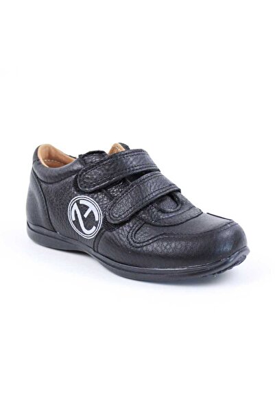 tino Children's sports shoes made of natural leather with sewn sole 3251-BLACK