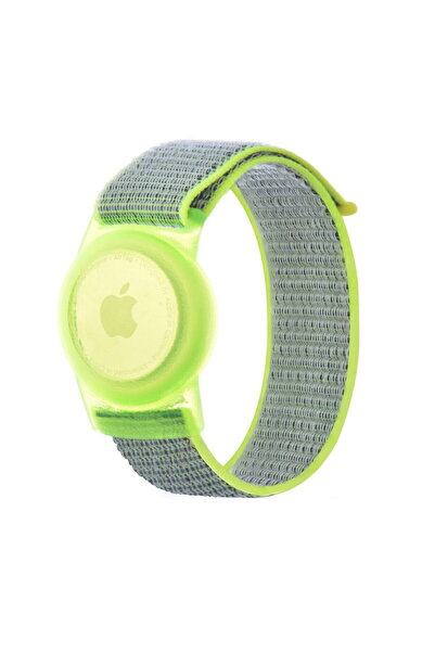 Tech-Protect Curea din nailon pentru copii pentru Apple AirTag - Culoare lime