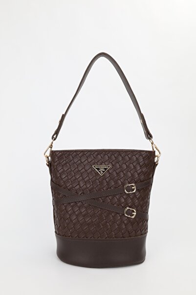 NOTHING Women's Braided Brown Belt Detailed Bucket Model Hand Shoulder and Cr...