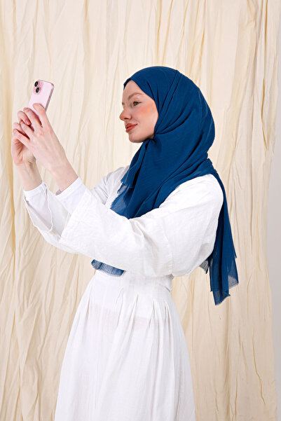 FENZA SCARF Petrol Blue Bamboo Shawl